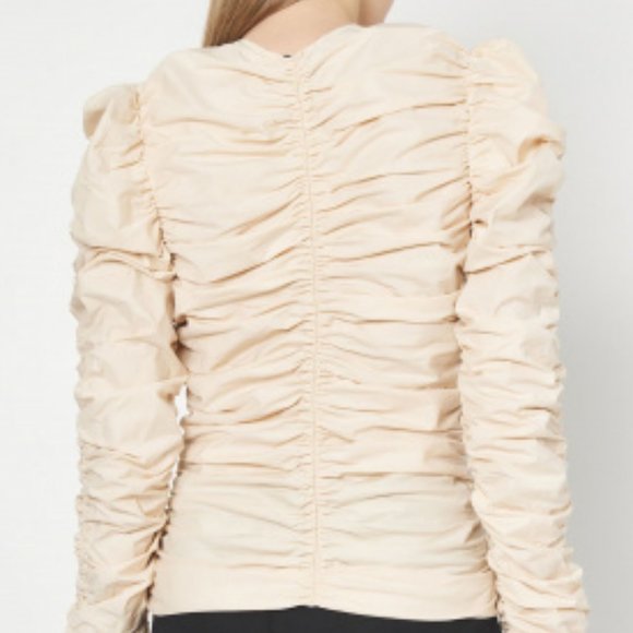 ZARA Cotton Poplin Ruched Blouse, Summer Blouse For Women, Excellent Condition - Picture 3 of 10